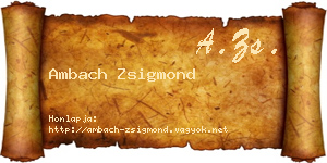 Ambach Zsigmond névjegykártya